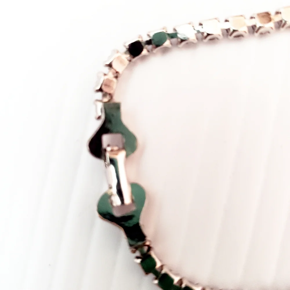Vintage Rhinestone Statement Bib Necklace Silvertone
